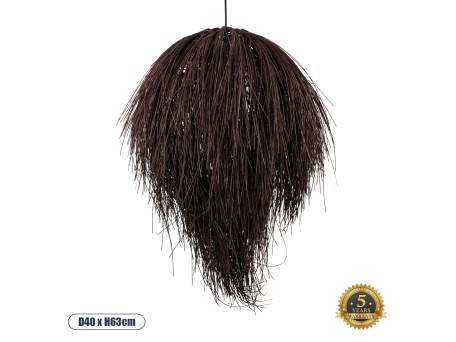 GLOBOSTAR® ARCHIPELAGO 01750 Boho Κρεμαστό Φωτιστικό Οροφής με Ντουί 1 x E27 AC 220-240V IP20 - Καφέ - Μ40 x Π40 x Υ63cm