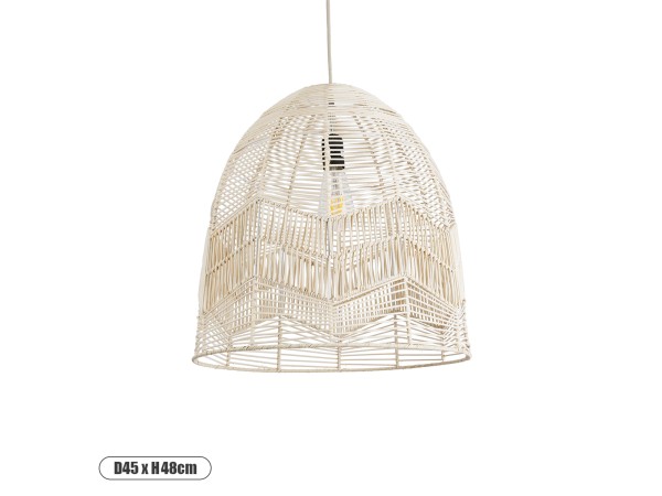 GLOBOSTAR® ALOHA 01751 Boho Κρεμαστό Φωτιστικό Οροφής με Ντουί 1 x E27 AC 220-240V IP20 - Μπεζ - Μ45 x Π45 x Υ48cm