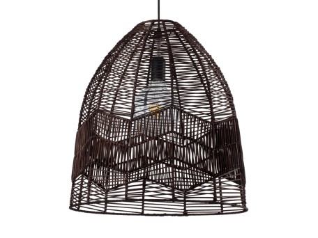 GLOBOSTAR® ALOHA 01752 Boho Κρεμαστό Φωτιστικό Οροφής με Ντουί 1 x E27 AC 220-240V IP20 - Καφέ - Μ45 x Π45 x Υ48cm