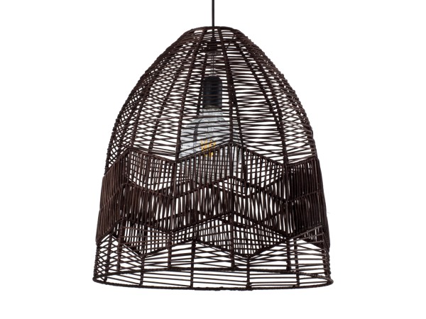 GLOBOSTAR® ALOHA 01752 Boho Κρεμαστό Φωτιστικό Οροφής με Ντουί 1 x E27 AC 220-240V IP20 - Καφέ - Μ45 x Π45 x Υ48cm