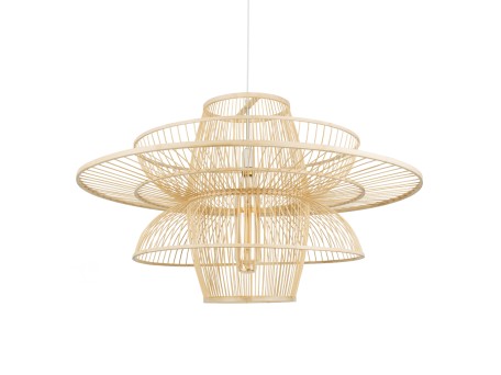 GLOBOSTAR® BALI 01758 Boho Κρεμαστό Φωτιστικό Οροφής με Ντουί 1 x E27 AC 220-240V IP20 - Μπεζ - Μ100 x Π100 x Υ60cm