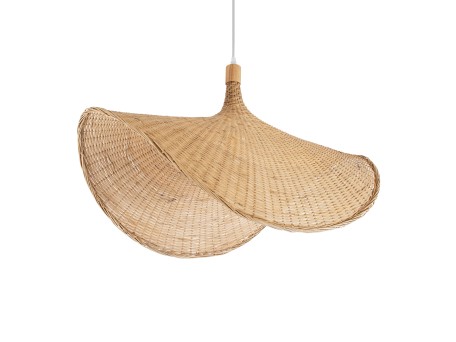 GLOBOSTAR® CUBA 01767 Boho Κρεμαστό Φωτιστικό Οροφής με Ντουί 1 x E27 AC 220-240V IP20 - Μπεζ - Μ80 x Π80 x Υ49cm