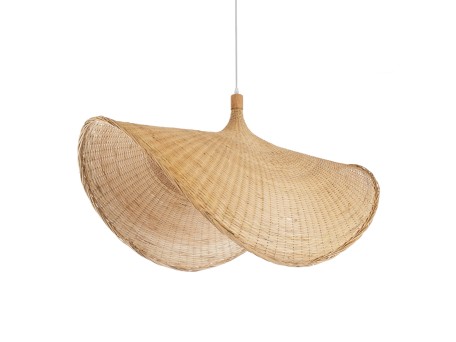 GLOBOSTAR® CUBA 01769 Boho Κρεμαστό Φωτιστικό Οροφής με Ντουί 1 x E27 AC 220-240V IP20 - Μπεζ - Μ100 x Π100 x Υ55cm