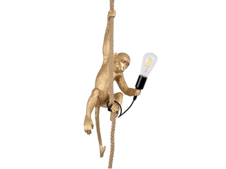 GLOBOSTAR® APES 01803 Μοντέρνο Κρεμαστό Φωτιστικό Οροφής με Ντουί 1 x E27 AC 220-240V IP20 - Χρυσό & Μπεζ - Μ26 x Π28 x Υ69cm