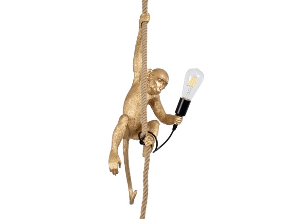 GLOBOSTAR® APES 01803 Μοντέρνο Κρεμαστό Φωτιστικό Οροφής με Ντουί 1 x E27 AC 220-240V IP20 - Χρυσό & Μπεζ - Μ26 x Π28 x Υ69cm