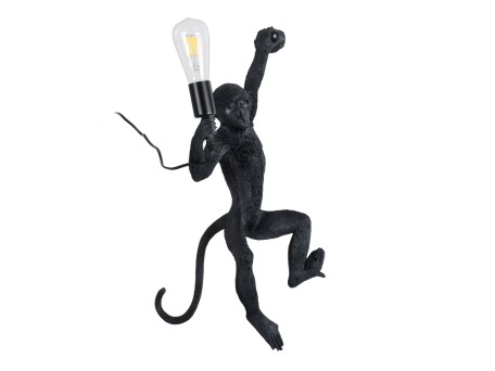 GLOBOSTAR® APES 01804 Μοντέρνο Φωτιστικό Τοίχου - Απλίκα με Ντουί 1 x E27 AC 220-240V IP20 - Μαύρο - Μ34 x Π31 x Υ61cm