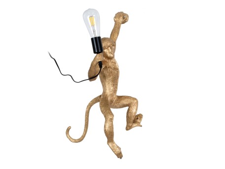 GLOBOSTAR® APES 01806 Μοντέρνο Φωτιστικό Τοίχου - Απλίκα με Ντουί 1 x E27 AC 220-240V IP20 - Χρυσό & Μαύρο - Μ34 x Π31 x Υ61cm