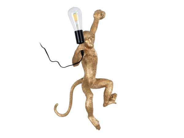 GLOBOSTAR® APES 01806 Μοντέρνο Φωτιστικό Τοίχου - Απλίκα με Ντουί 1 x E27 AC 220-240V IP20 - Χρυσό & Μαύρο - Μ34 x Π31 x Υ61cm