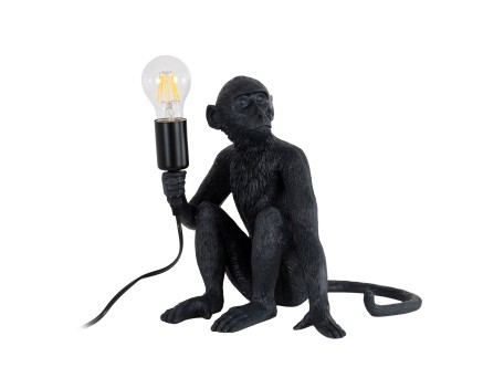 GLOBOSTAR® APES 01807 Μοντέρνο Επιτραπέζιο Φωτιστικό Πορτατίφ με Ντουί 1 x E27 AC 220-240V IP20 - Μαύρο - Μ30 x Π27 x Υ30cm