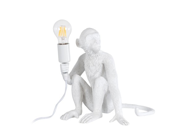 GLOBOSTAR® APES 01808 Μοντέρνο Επιτραπέζιο Φωτιστικό Πορτατίφ με Ντουί 1 x E27 AC 220-240V IP20 - Λευκό - Μ30 x Π27 x Υ30cm
