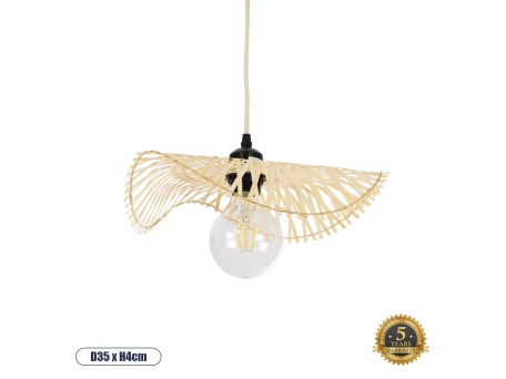 GLOBOSTAR® MELEMELE 01839 Boho Κρεμαστό Φωτιστικό Οροφής με Ντουί 1 x E27 AC 220-240V IP20 - Μπεζ - Μ35 x Π35 x Υ4cm