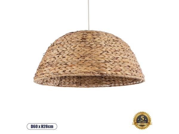 GLOBOSTAR® MANGATA 01847 Boho Κρεμαστό Φωτιστικό Οροφής με Ντουί 1 x E27 AC 220-240V IP20 - Μπεζ - Μ60 x Π60 x Υ28cm