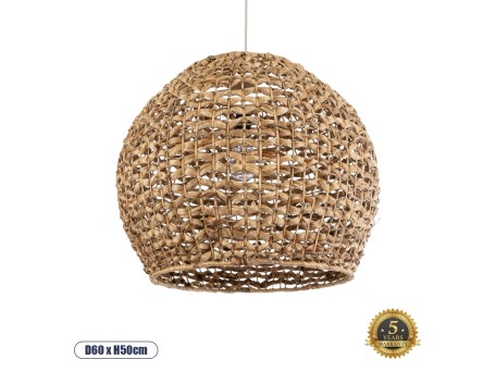 GLOBOSTAR® MANGATA 01851 Boho Κρεμαστό Φωτιστικό Οροφής με Ντουί 1 x E27 AC 220-240V IP20 - Καφέ - Μ60 x Π60 x Υ50cm