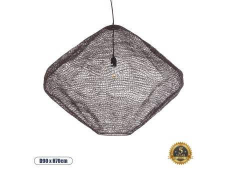 GLOBOSTAR® KENTUCKY 01869 Vintage Κρεμαστό Φωτιστικό Οροφής με Ντουί 1 x E27 AC 220-240V IP20 - Καφέ - Μ90 x Π90 x Υ70cm