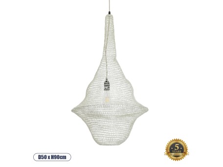 GLOBOSTAR® KENTUCKY 01874 Vintage Κρεμαστό Φωτιστικό Οροφής με Ντουί 1 x E27 AC 220-240V IP20 - Μπεζ - Μ50 x Π50 x Υ90cm