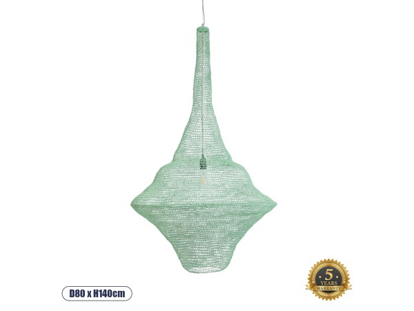 GLOBOSTAR® KENTUCKY 01879 Vintage Κρεμαστό Φωτιστικό Οροφής με Ντουί 1 x E27 AC 220-240V IP20 - Τιρκουάζ - Μ80 x Π80 x Υ140cm