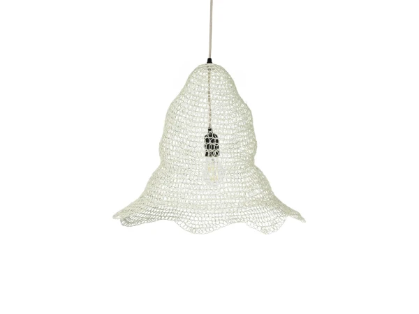 GLOBOSTAR® KENTUCKY 01889 Vintage Κρεμαστό Φωτιστικό Οροφής με Ντουί 1 x E27 AC 220-240V IP20 - Λευκό - Μ50 x Π50 x Υ48cm