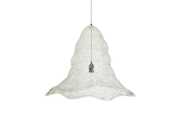 GLOBOSTAR® KENTUCKY 01892 Vintage Κρεμαστό Φωτιστικό Οροφής με Ντουί 1 x E27 AC 220-240V IP20 - Λευκό - Μ60 x Π60 x Υ52cm