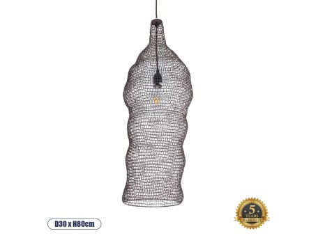 GLOBOSTAR® KENTUCKY 01905 Vintage Κρεμαστό Φωτιστικό Οροφής με Ντουί 1 x E27 AC 220-240V IP20 - Καφέ - Μ30 x Π30 x Y80cm