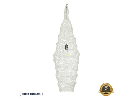 GLOBOSTAR® KENTUCKY 01907 Vintage Κρεμαστό Φωτιστικό Οροφής με Ντουί 1 x E27 AC 220-240V IP20 - Λευκό - Μ30 x Π30 x Y105cm