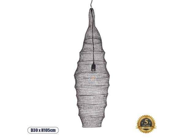 GLOBOSTAR® KENTUCKY 01908 Vintage Κρεμαστό Φωτιστικό Οροφής με Ντουί 1 x E27 AC 220-240V IP20 - Καφέ - Μ30 x Π30 x Y105cm
