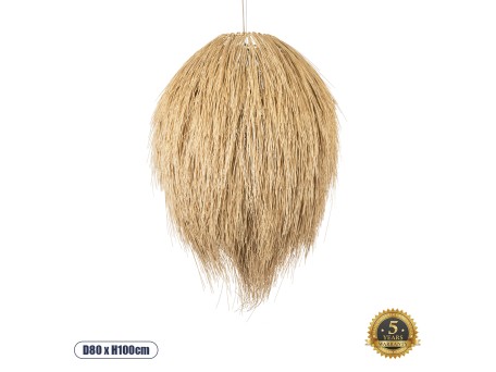 GLOBOSTAR® ARCHIPELAGO 01913 Boho Κρεμαστό Φωτιστικό Οροφής με Ντουί 1 x E27 AC 220-240V IP20 - Μπεζ - Μ80 x Π80 x Υ100cm