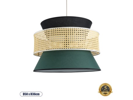 GLOBOSTAR® SAIGE 01916 Boho Κρεμαστό Φωτιστικό Οροφής με Ντουί 1 x E27 AC 220-240V IP20 - Πολύχρωμο - Μ50 x Π50 x Υ36cm