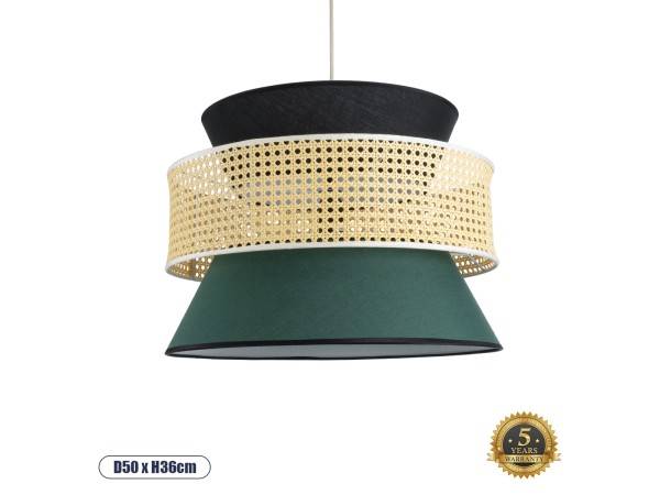 GLOBOSTAR® SAIGE 01916 Boho Κρεμαστό Φωτιστικό Οροφής με Ντουί 1 x E27 AC 220-240V IP20 - Πολύχρωμο - Μ50 x Π50 x Υ36cm