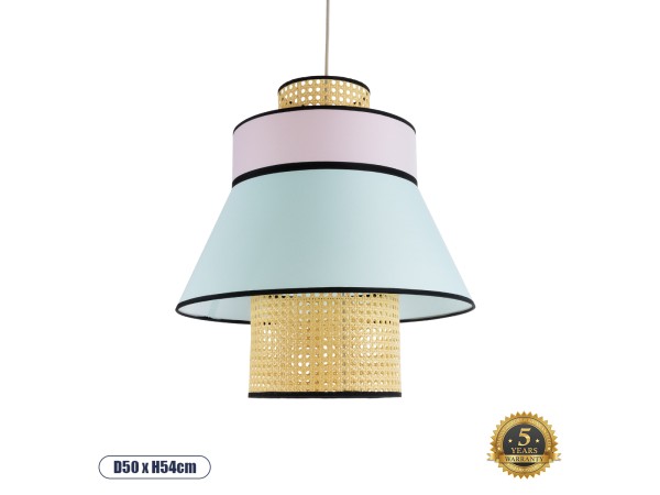 GLOBOSTAR® SAIGE 01920 Boho Κρεμαστό Φωτιστικό Οροφής με Ντουί 1 x E27 AC 220-240V IP20 - Πολύχρωμο - Μ50 x Π50 x Υ54cm