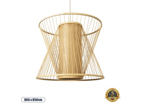 GLOBOSTAR® HIBISCUS 01925 Boho Κρεμαστό Φωτιστικό Οροφής με Ντουί 1 x E27 AC 220-240V IP20 - Μπεζ - Μ60 x Π60 x Υ50cm