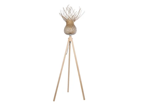 GLOBOSTAR® POPPY 01984 Boho Επιδαπέδιο Φωτιστικό με Ντουί 1 x E27 AC 220-240V IP20 - Μπεζ - Μ58 x Π58 x Υ168cm