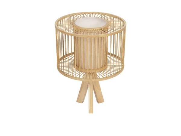 GLOBOSTAR® TULUM 01993 Boho Επιτραπέζιο Φωτιστικό Πορτατίφ με Ντουί 1 x E27 AC 220-240V IP20 - Μπεζ - Μ30 x Π30 x Υ40cm