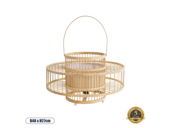 GLOBOSTAR® SORENIA 02003 Boho Επιδαπέδιο Φωτιστικό με Ντουί 1 x E27 AC 220-240V IP20 - Μπεζ - Μ48 x Π48 x Υ27cm