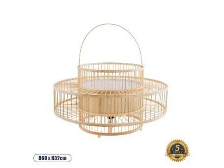 GLOBOSTAR® SORENIA 02004 Boho Επιδαπέδιο Φωτιστικό με Ντουί 1 x E27 AC 220-240V IP20 - Μπεζ - Μ60 x Π60 x Υ32cm