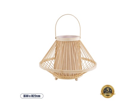 GLOBOSTAR® CATHY 02006 Boho Επιδαπέδιο Φωτιστικό Πορτατίφ με Ντουί 1 x E27 AC 220-240V IP20 - Μπεζ - Μ30 x Π30 x Υ22cm