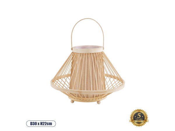 GLOBOSTAR® CATHY 02006 Boho Επιδαπέδιο Φωτιστικό Πορτατίφ με Ντουί 1 x E27 AC 220-240V IP20 - Μπεζ - Μ30 x Π30 x Υ22cm
