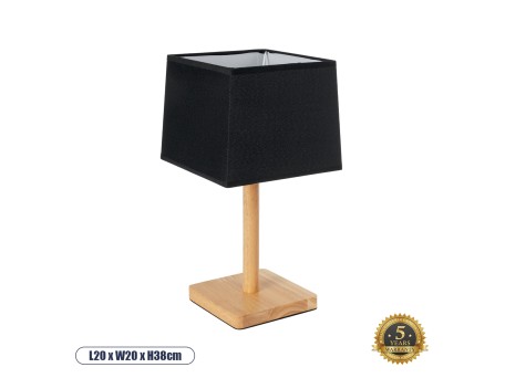 GLOBOSTAR® KOLIPE 02039 Μοντέρνο Επιτραπέζιο Φωτιστικό Πορτατίφ με Ντουί 1 x E27 AC 220-240V IP20 - Μπεζ & Μαύρο - Μ20 x Π20 x Υ38cm