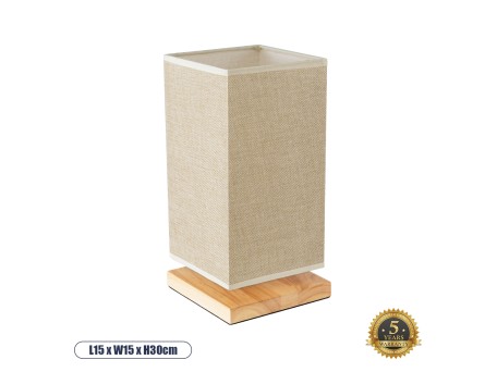 GLOBOSTAR® ARUBA 02041 Boho Επιτραπέζιο Φωτιστικό Πορτατίφ με Ντουί 1 x E27 AC 220-240V IP20 - Μπεζ - Μ15 x Π15 x Υ30cm