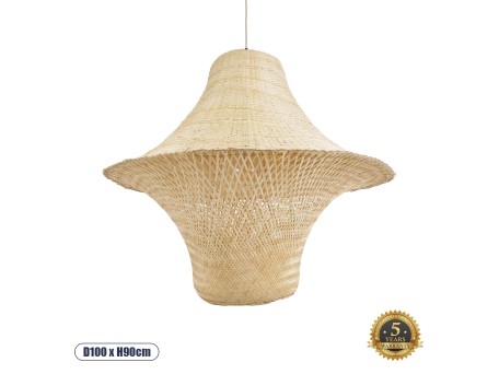 GLOBOSTAR® JUNIPER 02047 Boho Κρεμαστό Φωτιστικό Οροφής με Ντουί 1 x E27 AC 220-240V IP20 - Μπεζ - Μ100 x Π100 x Υ90cm