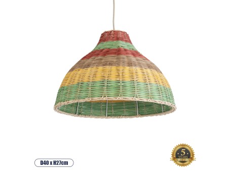 GLOBOSTAR® CABALLEROS 02053 Boho Κρεμαστό Φωτιστικό Οροφής με Ντουί 1 x E27 AC 220-240V IP20 - Πολύχρωμο - Μ40 x Π40 x Υ27cm