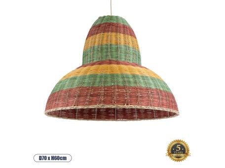 GLOBOSTAR® CABALLEROS 02058 Boho Κρεμαστό Φωτιστικό Οροφής με Ντουί 1 x E27 AC 220-240V IP20 - Πολύχρωμο - Μ70 x Π70 x Υ60cm