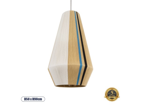 GLOBOSTAR® SALERNO 02079 Boho Κρεμαστό Φωτιστικό Οροφής με Ντουί 1 x E27 AC 220-240V IP20 - Πολύχρωμο - Μ50 x Π50 x Υ90cm