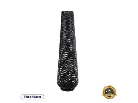 GLOBOSTAR® MAMIZU 02110 Boho Επιδαπέδιο Φωτιστικό με Ντουί 1 x E27 AC 220-240V IP20 - Μαύρο - Μ28 x Π28 x Υ93cm