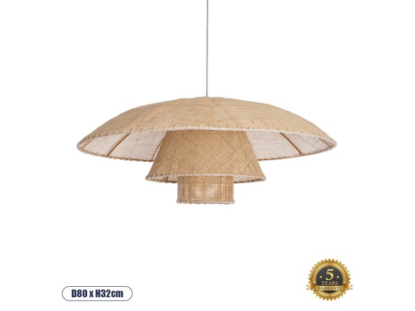 GLOBOSTAR® ZORA 02139 Boho Κρεμαστό Φωτιστικό Οροφής με Ντουί 1 x E27 AC 220-240V IP20 - Μπεζ - Μ80 x Π80 x Υ32cm GLOBOSTAR® ZORA 02139 Boho Κρεμαστό Φωτιστικό Οροφής με Ντουί 1 x E27 AC 220-240V IP20 - Μπεζ - Μ80 x Π80 x Υ32cm
