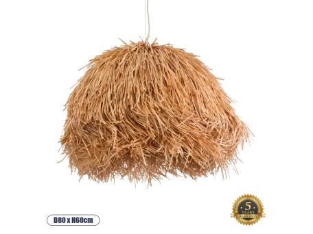 GLOBOSTAR® GUADELOUPE 02155 Boho Κρεμαστό Φωτιστικό Οροφής με Ντουί 1 x E27 AC 220-240V IP20 - Καφέ - Μ80 x Π80 x Υ60cm