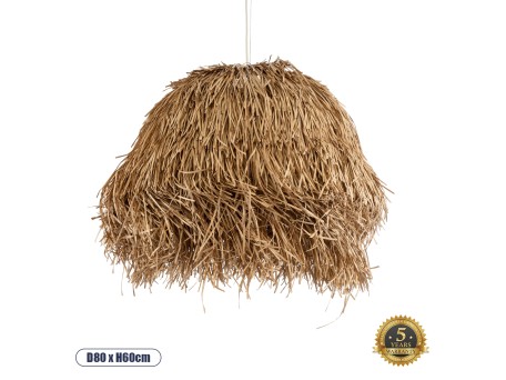 GLOBOSTAR® GUADELOUPE 02158 Boho Κρεμαστό Φωτιστικό Οροφής με Ντουί 1 x E27 AC 220-240V IP20 - Μπεζ - Μ80 x Π80 x Υ60cm