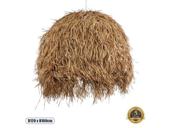 GLOBOSTAR® GUADELOUPE 02159 Boho Κρεμαστό Φωτιστικό Οροφής με Ντουί 1 x E27 AC 220-240V IP20 - Μπεζ - Μ120 x Π120 x Υ100cm