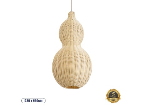 GLOBOSTAR® KINGSTOWN 02168 Boho Κρεμαστό Φωτιστικό Οροφής με Ντουί 1 x E27 AC 220-240V IP20 - Μπεζ - Μ30 x Π30 x Υ60cm
