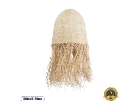 GLOBOSTAR® AREMBEPE 02179 Boho Κρεμαστό Φωτιστικό Οροφής με Ντουί 1 x E27 AC 220-240V IP20 - Μπεζ - Μ60 x Π60 x Υ130cm