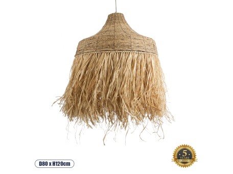 GLOBOSTAR® PORTOFERRAIO 02186 Boho Κρεμαστό Φωτιστικό Οροφής με Ντουί 1 x E27 AC 220-240V IP20 - Μπεζ - Μ80 x Π80 x Υ120cm